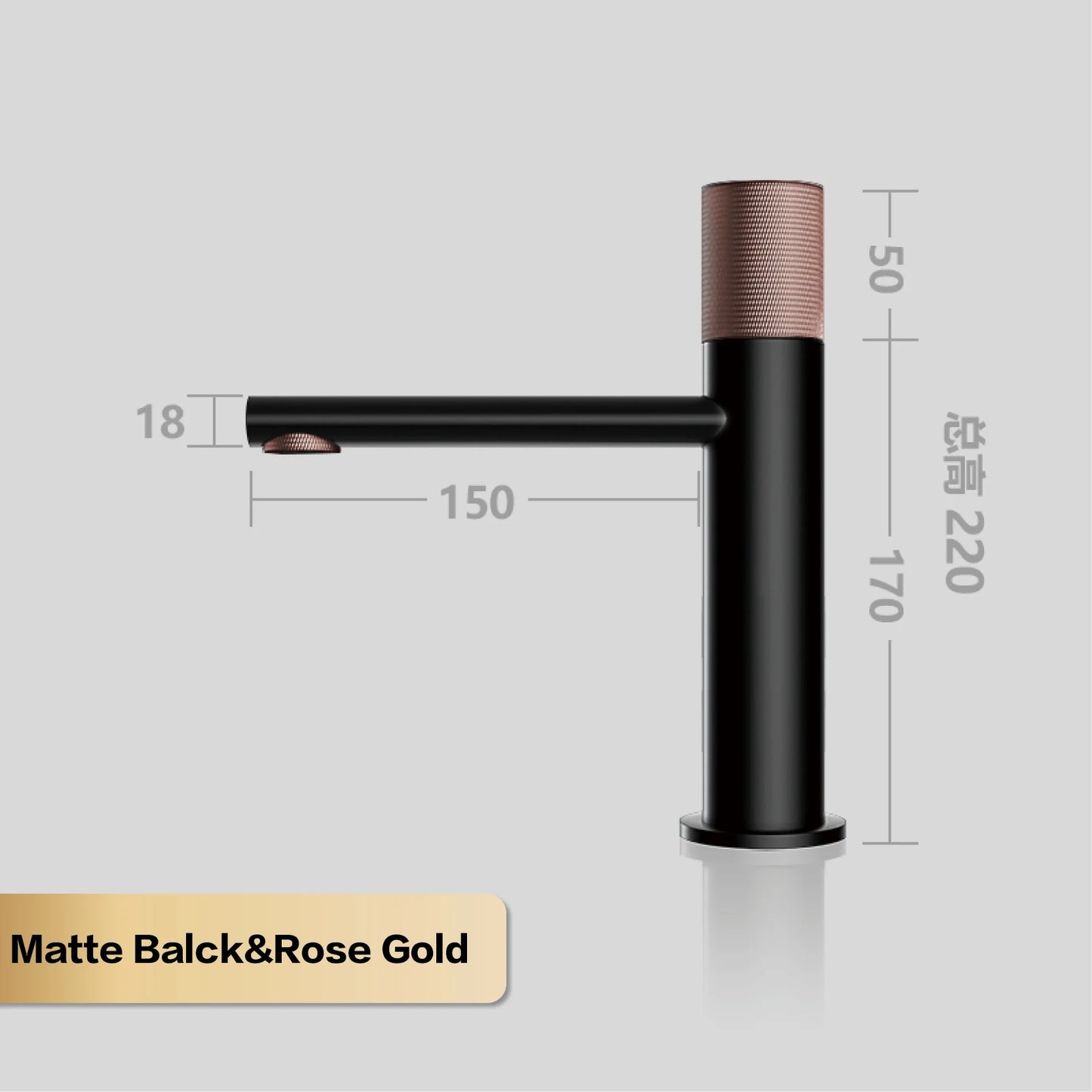 Aitana Black Brass Bathroom Faucet – Hot & Cold, Single Hole