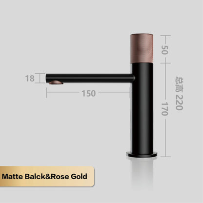 Aitana Black Brass Bathroom Faucet – Hot & Cold, Single Hole