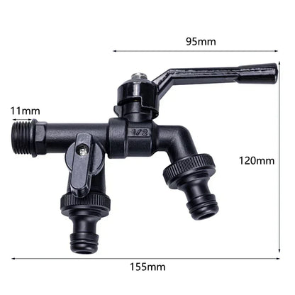 Outdoor Brass Garden Faucet – Anti-Freeze Bibcock with Dual Hose Connector