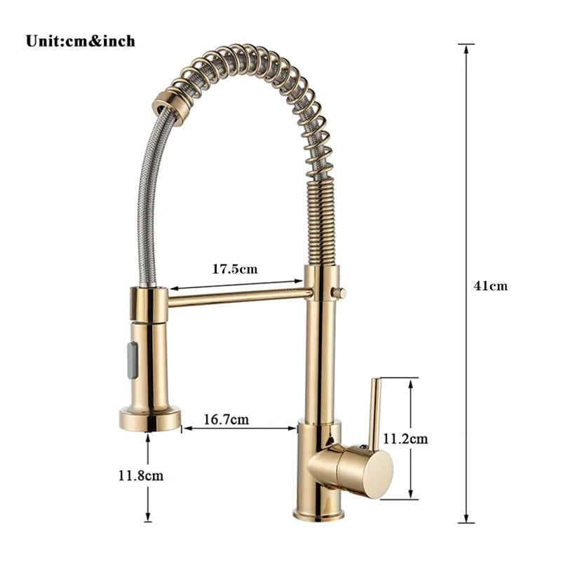 Matte Black Pull-Out Kitchen Faucet 360° Mixer Tap