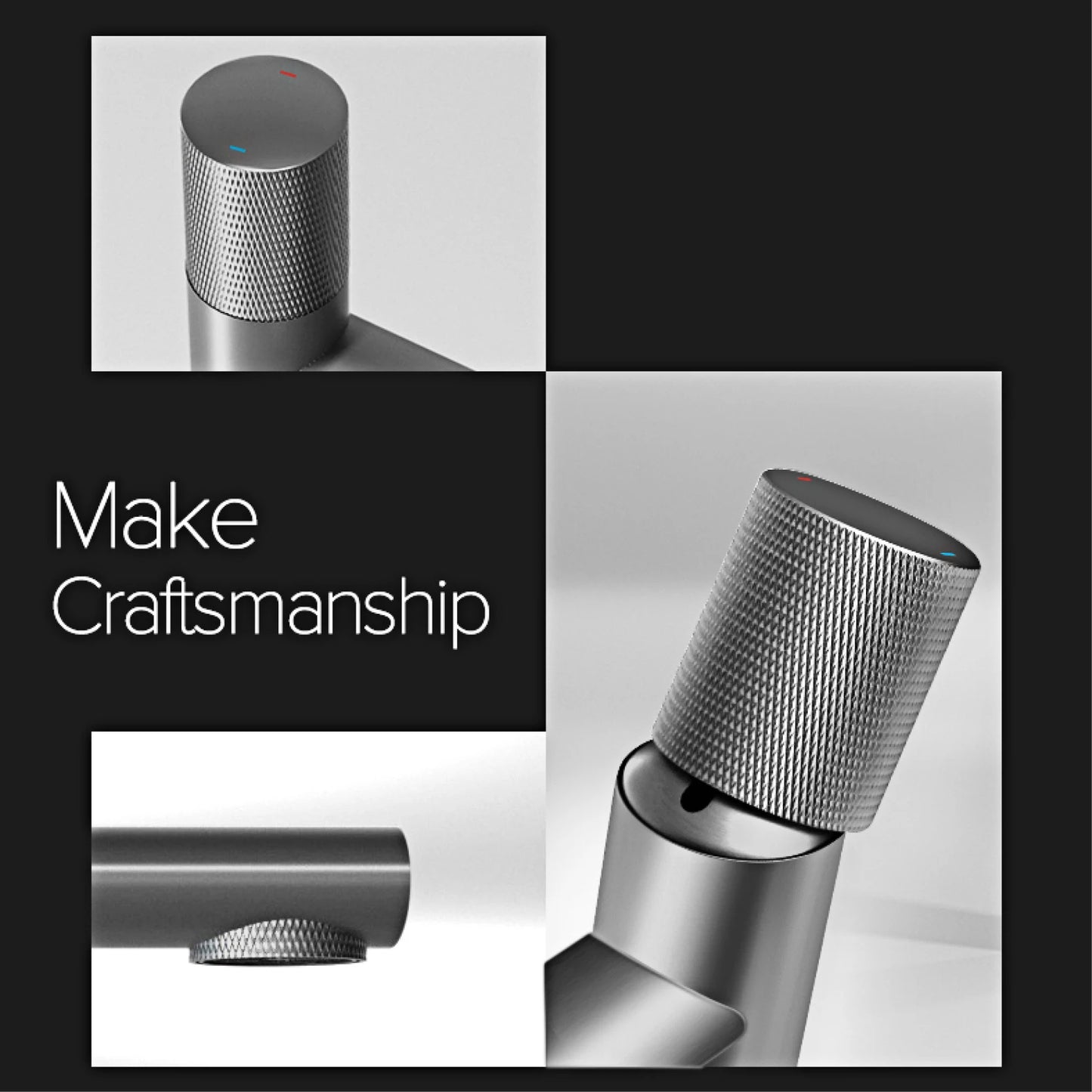 Aitana Black Brass Bathroom Faucet – Hot & Cold, Single Hole