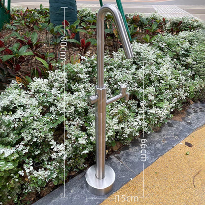 Stainless Steel Outdoor Column Faucet Floor Standing Garden Tap