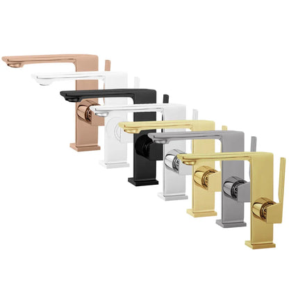 WJNMONE Matte Gray Brass Bathroom Basin Faucet – Hot & Cold