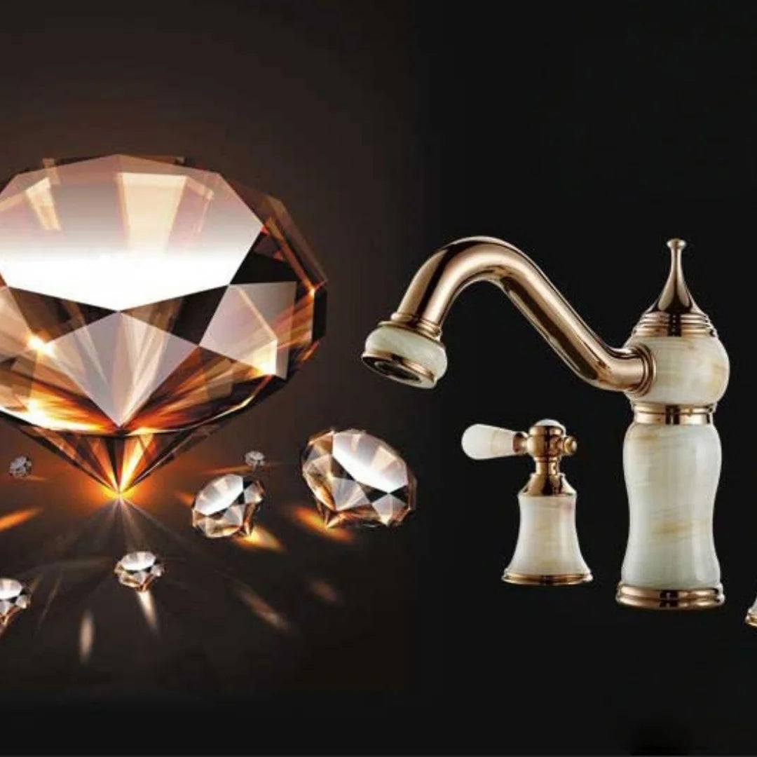 Rose Gold Brass Basin Faucet Luxury Hot Cold Mixer Tap