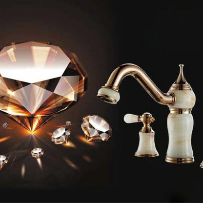 Rose Gold Brass Basin Faucet Luxury Hot Cold Mixer Tap