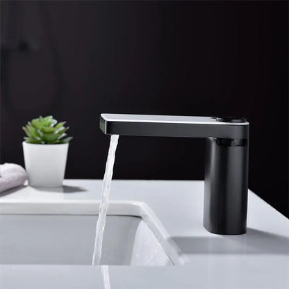 Black LED Digital Bathroom Basin Faucet Temperature Display Tap