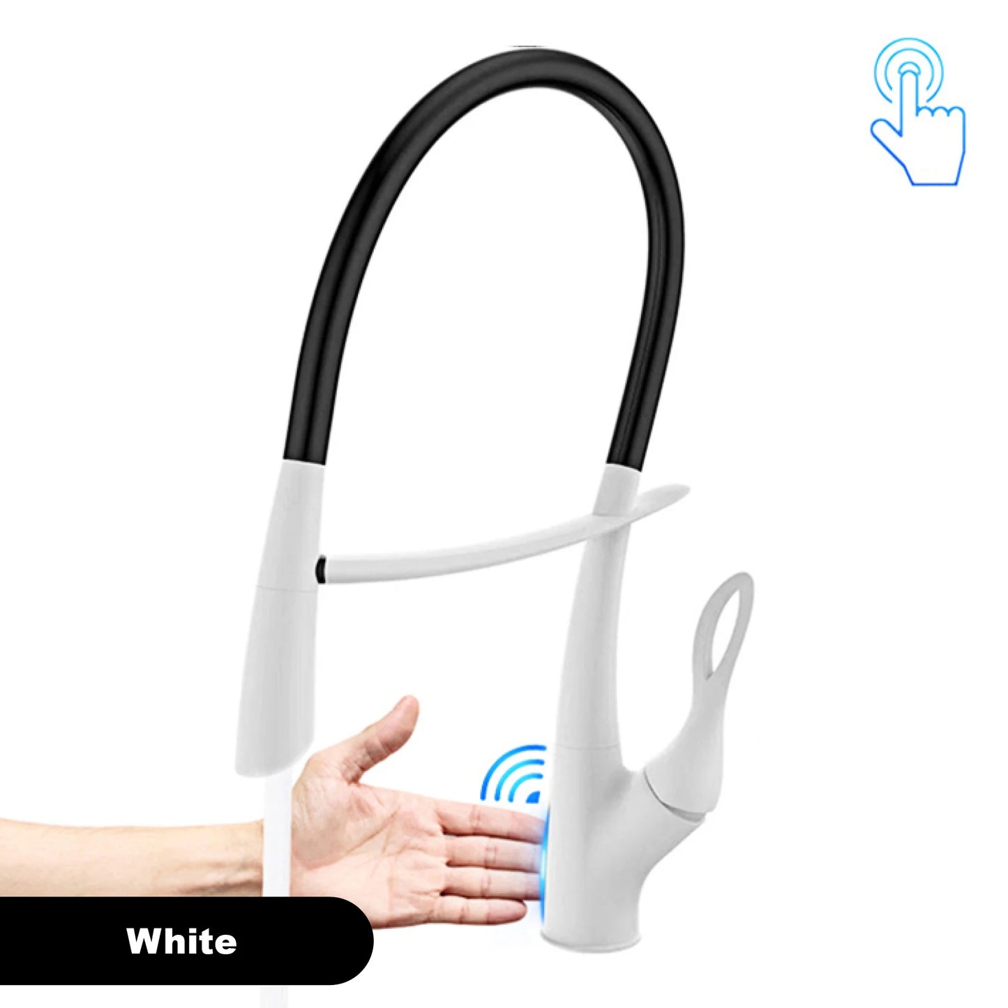 Gestan brass brushed gold kitchen faucet with touch switch design, single handle ceramic valve core, hot and cold water sink Tap