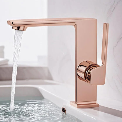 WJNMONE Matte Gray Brass Bathroom Basin Faucet – Hot & Cold