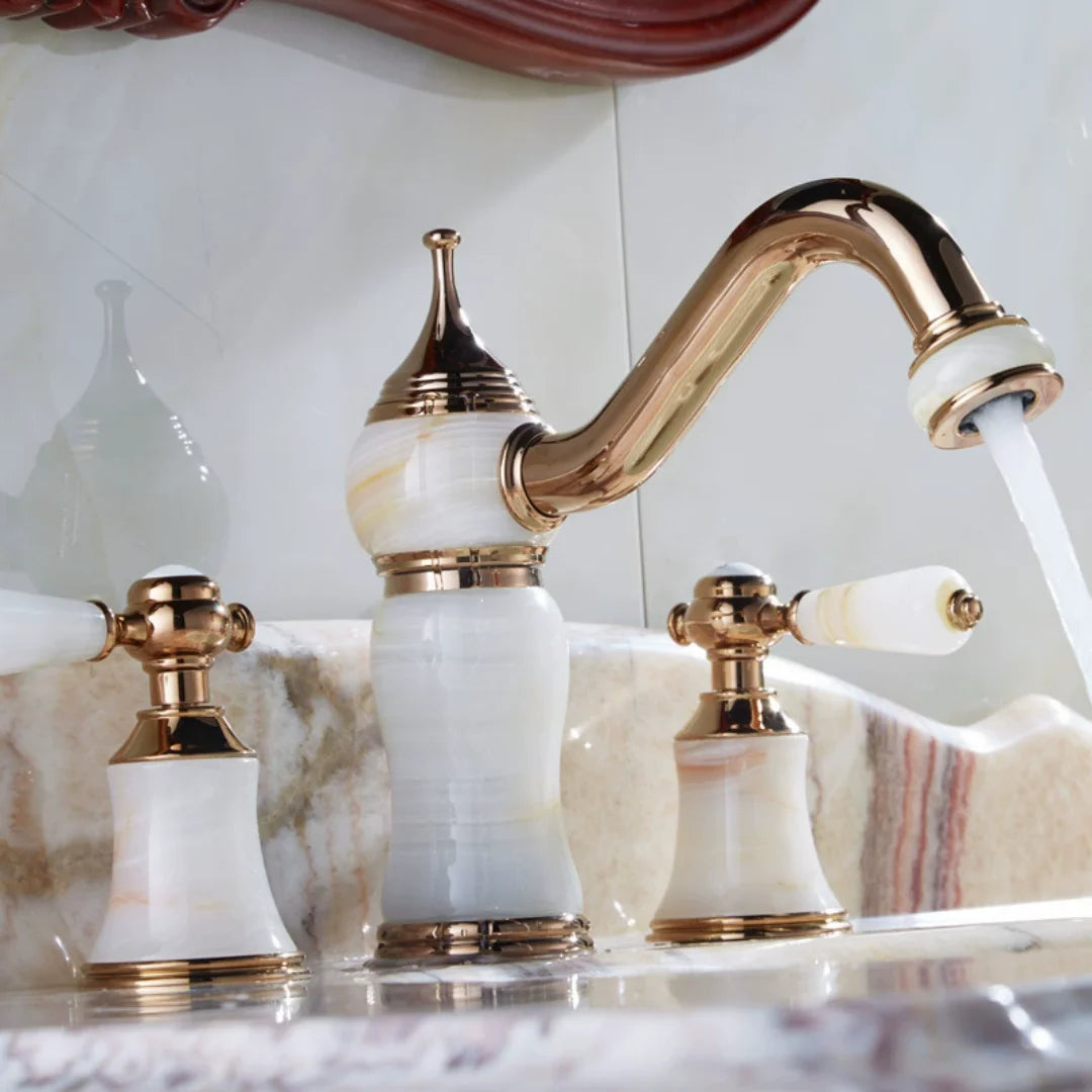 Rose Gold Brass Basin Faucet Luxury Hot Cold Mixer Tap