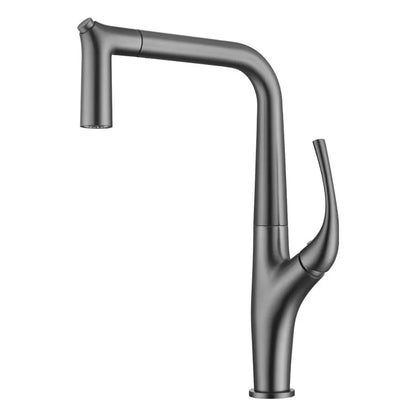 Brushed Gold Pull-Out Kitchen Faucet – Deck Mounted Single Handle