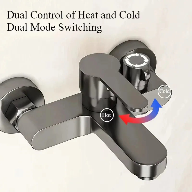 3 Way Thermostatic Shower Mixer Valve Wall Mount Chrome Faucet