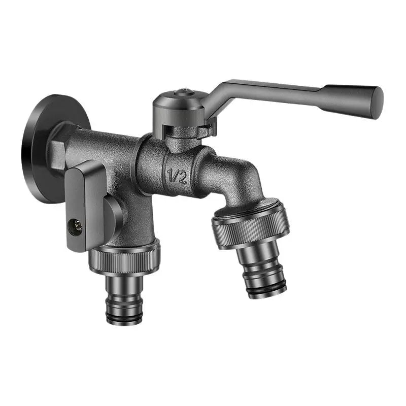 Freeze Proof Dual Outlet Garden Faucet Zinc Alloy G1/2 Tap Valve