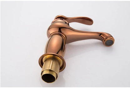 Luxury Europe style antique gold bathroom basin faucet Mixers Taps single handle magic lamp cold and hot water kitchen faucet