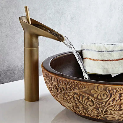 Luxury Waterfall Bathroom Basin Faucet – Hot & Cold, Single Lever