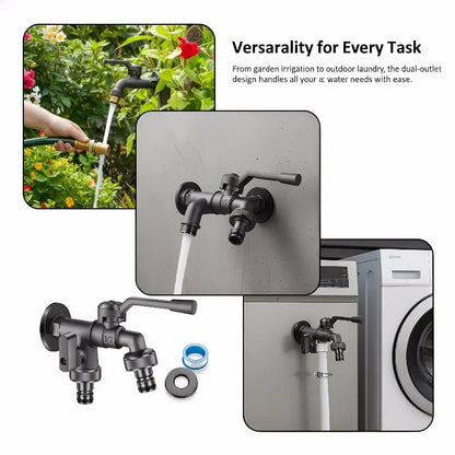 Freeze Proof Dual Outlet Garden Faucet Zinc Alloy G1/2 Tap Valve