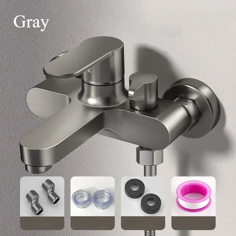 3 Way Thermostatic Shower Mixer Valve Wall Mount Chrome Faucet