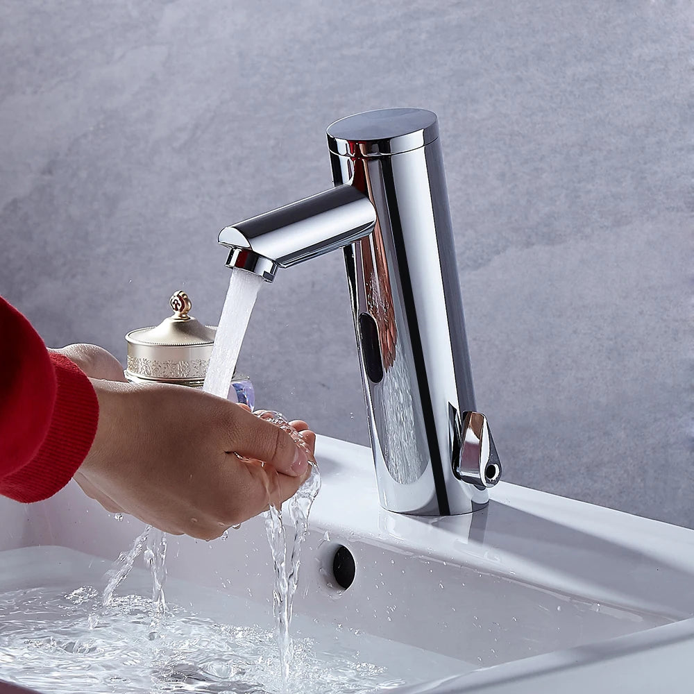 Automatic Sensor Faucet Hot Cold Touchless Basin Tap Chrome