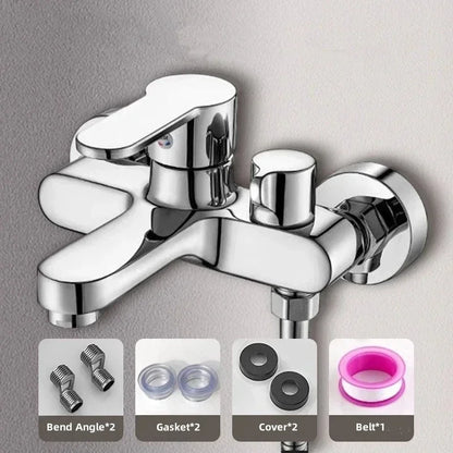 3 Way Thermostatic Shower Mixer Valve Wall Mount Chrome Faucet