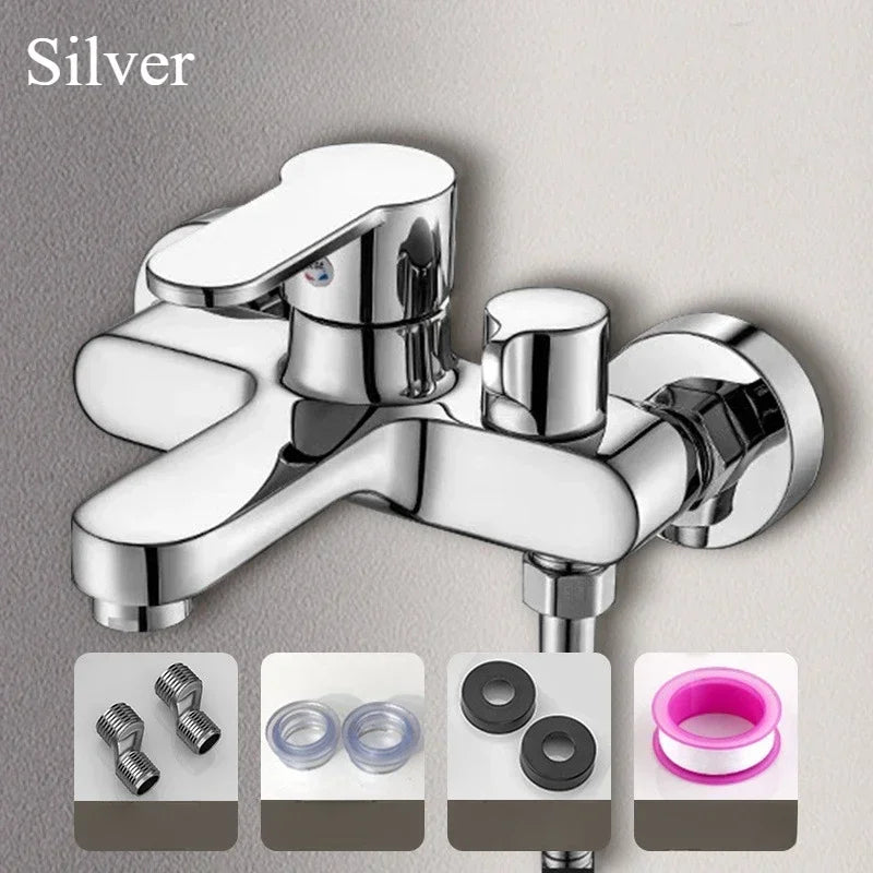 3 Way Thermostatic Shower Mixer Valve Wall Mount Chrome Faucet