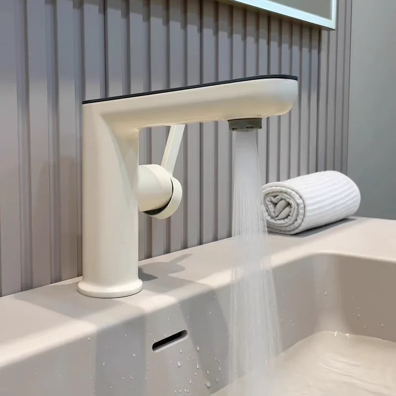 Elegant Zinc Alloy Bathroom Sink Faucet – Hot & Cold, Single Hole