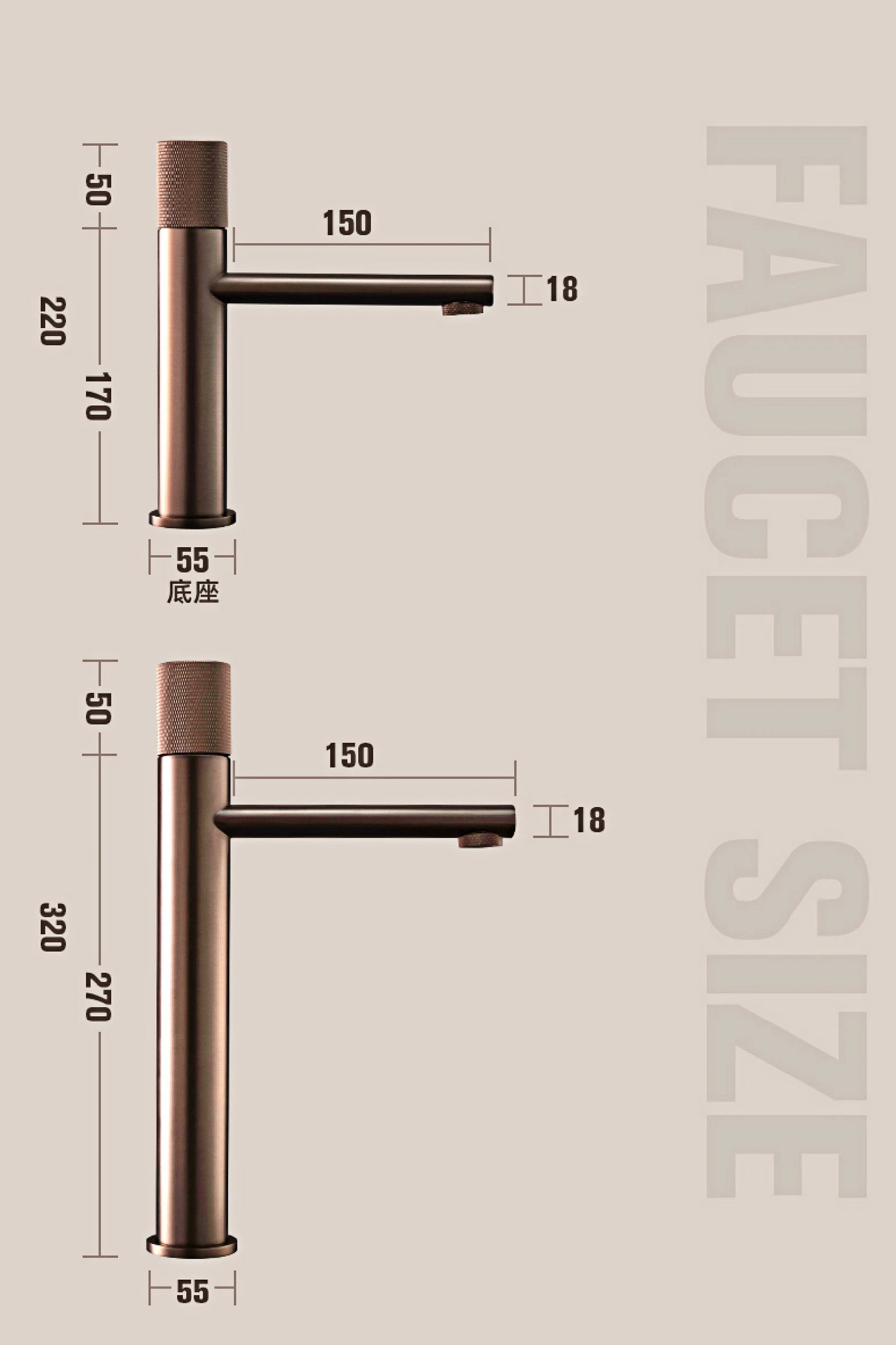 Aitana Black Brass Bathroom Faucet – Hot & Cold, Single Hole