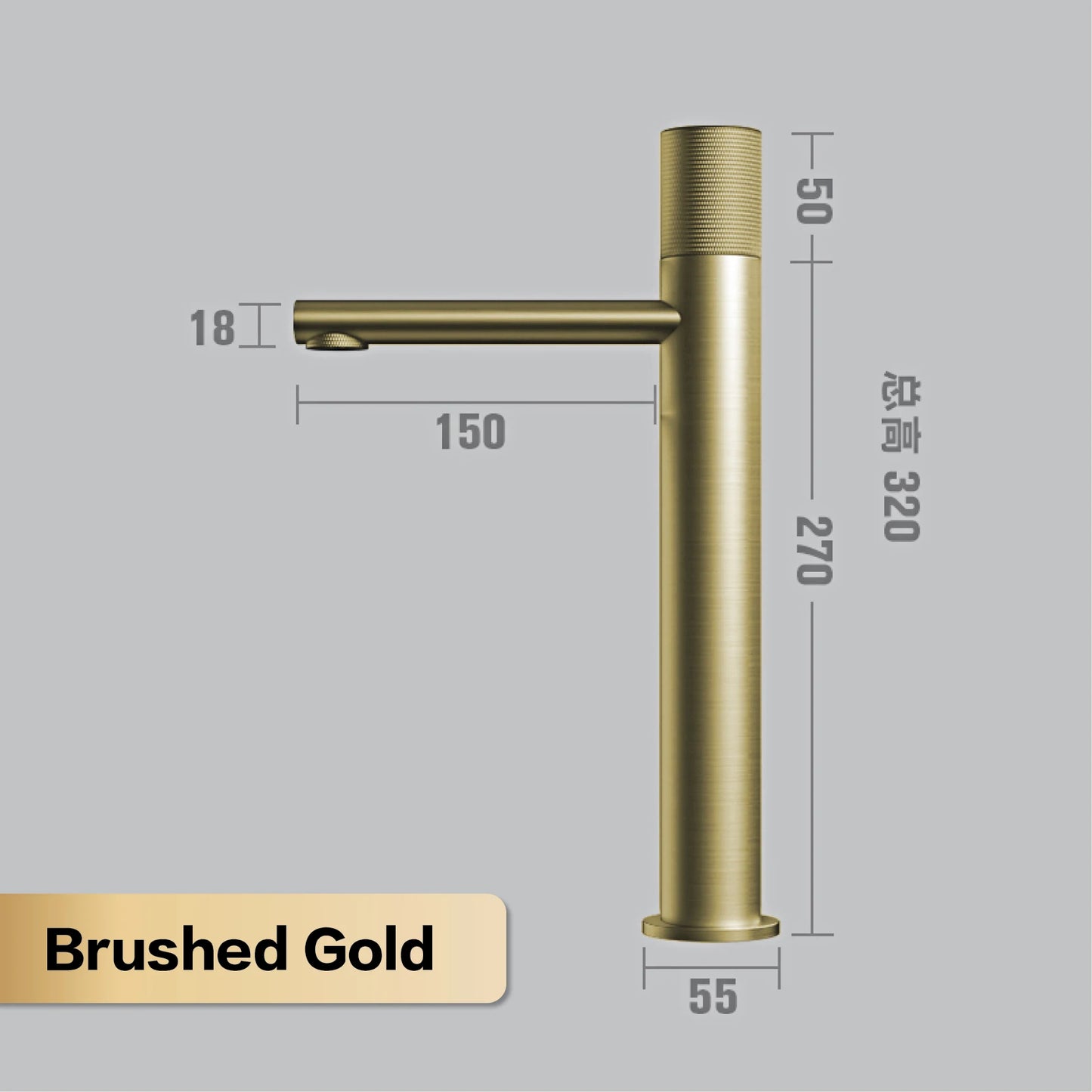 Aitana Black Brass Bathroom Faucet – Hot & Cold, Single Hole