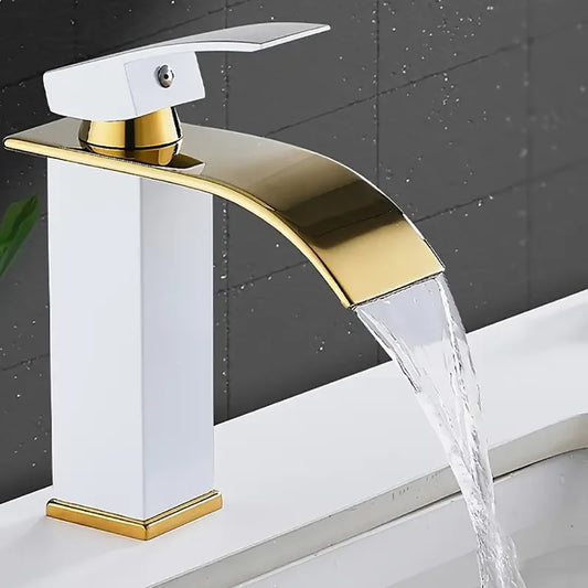 Luxury Waterfall Bathroom Faucet – Hot & Cold, Stainless Steel