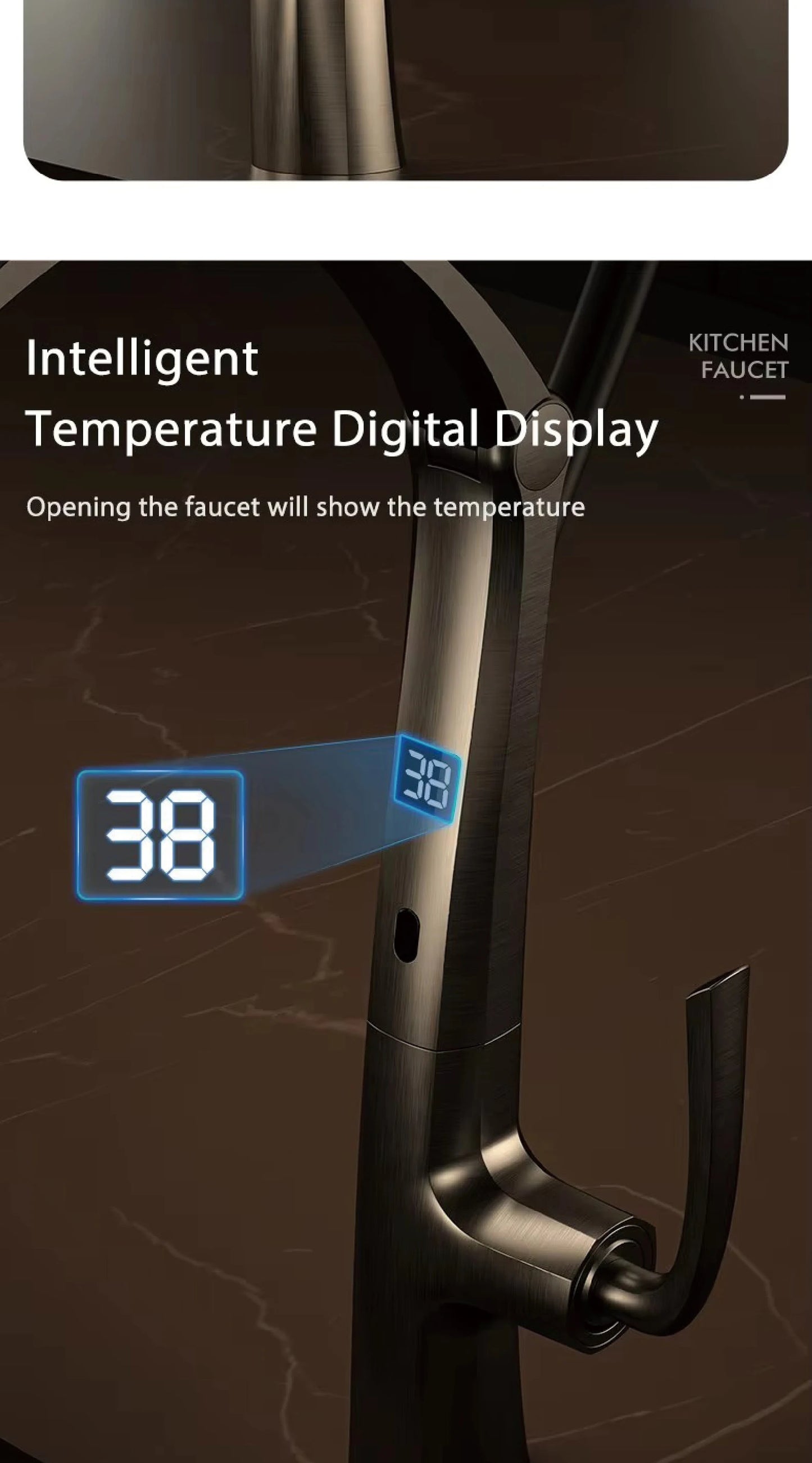 AITANA Gun Grey Touchless LED Kitchen Faucet – Pull-Out 3-Function Spray