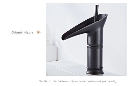 Luxury Waterfall Bathroom Basin Faucet – Hot & Cold, Single Lever