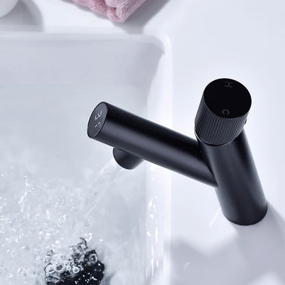 Black LED Digital Bathroom Basin Faucet Temperature Display Tap