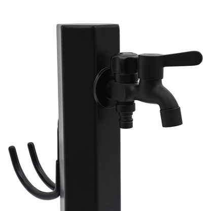 Hexagonal Outdoor Column Faucet 304 Steel Dual Outlet Floor Mount
