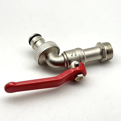 Zinc Alloy Double Spout Faucet Garden Balcony Water Splitter Tap