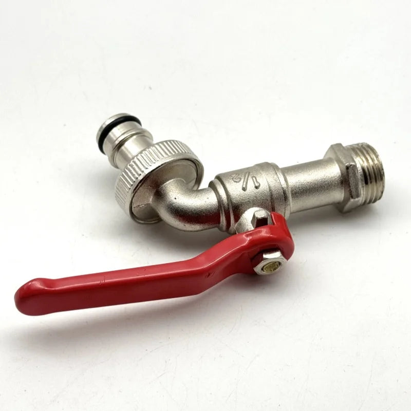 Zinc Alloy Double Spout Faucet Garden Balcony Water Splitter Tap