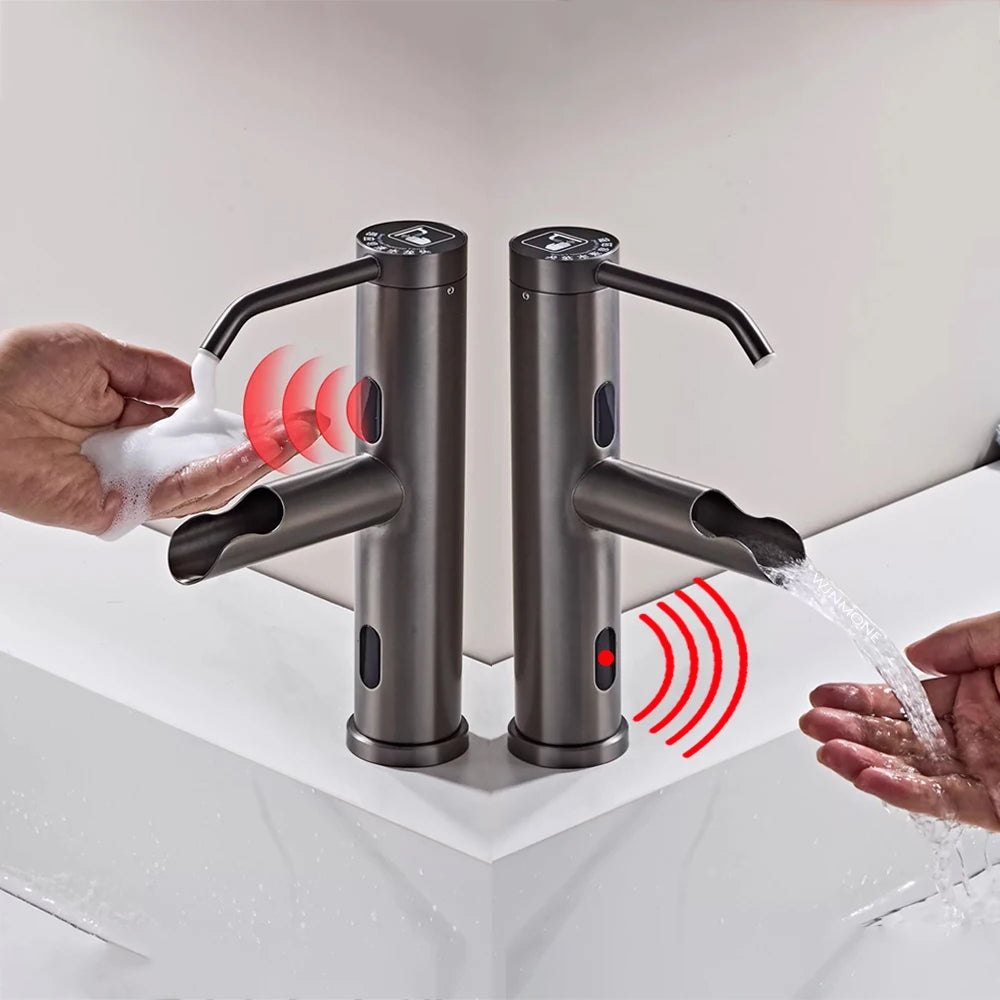 Smart Sensor Faucet with Soap Dispenser Touchless Basin Tap