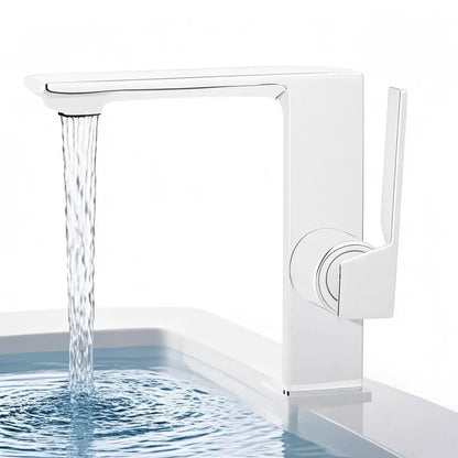 WJNMONE Matte Gray Brass Bathroom Basin Faucet – Hot & Cold