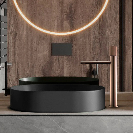 Aitana Black Brass Bathroom Faucet – Hot & Cold, Single Hole