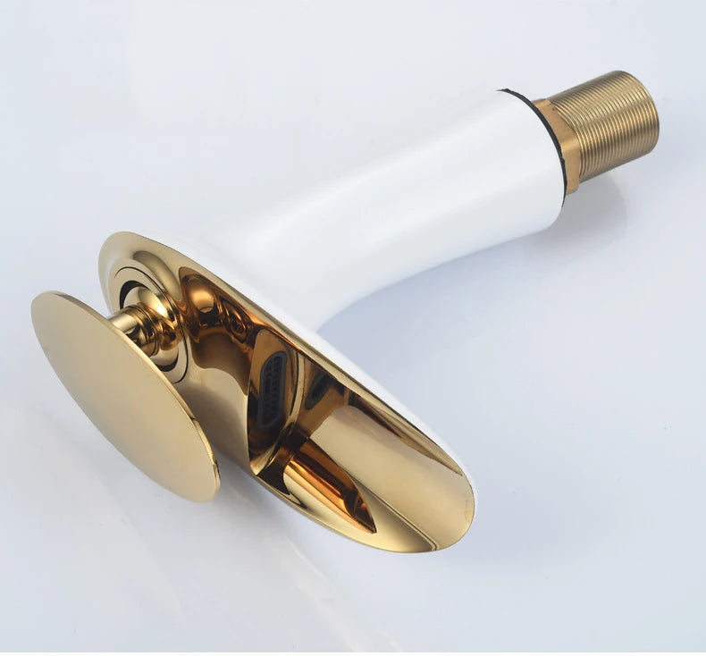 Antique Brass Waterfall Bathroom Faucet – Single Handle Basin Mixer Tap