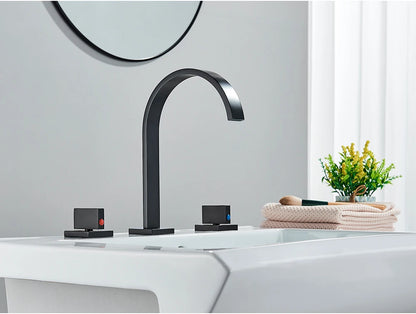 Brushed Gold Bathroom Basin Faucet Hot Cold Mixer Sink Tap