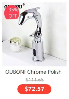 OUBONI Black Digital Display Basin Faucet – Hot & Cold Mixer, Modern Chrome Design