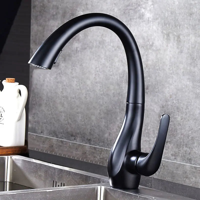 BAKALA Pull-Out Kitchen Faucet – Single Handle, 360° Swivel, Hot & Cold