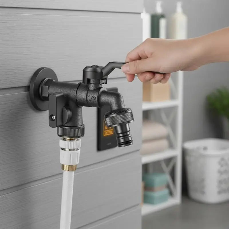 Freeze Proof Dual Outlet Garden Faucet Zinc Alloy G1/2 Tap Valve