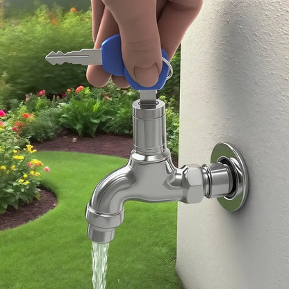 Lockable Outdoor Faucet 1/2 Inch Alloy Tap with Key Anti Theft