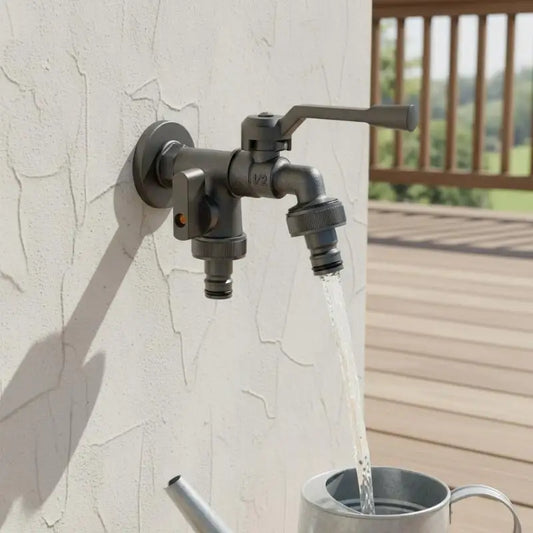 Freeze Proof Dual Outlet Garden Faucet Zinc Alloy G1/2 Tap Valve