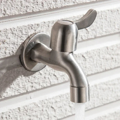 304 Stainless Steel Wall Mount Garden Faucet Brushed Outdoor Tap