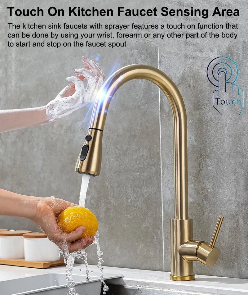 Touch Kitchen Faucet Pull-Out Mixer 360°