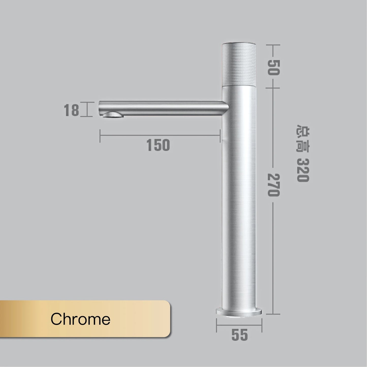 Aitana Black Brass Bathroom Faucet – Hot & Cold, Single Hole