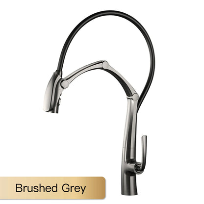 Gun Grey LED Kitchen Faucet Touchless Pull Down Mixer Tap