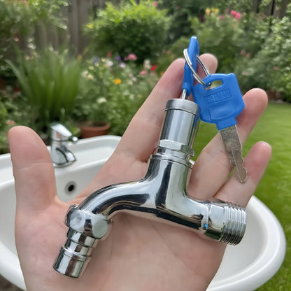 Lockable Outdoor Faucet 1/2 Inch Alloy Tap with Key Anti Theft