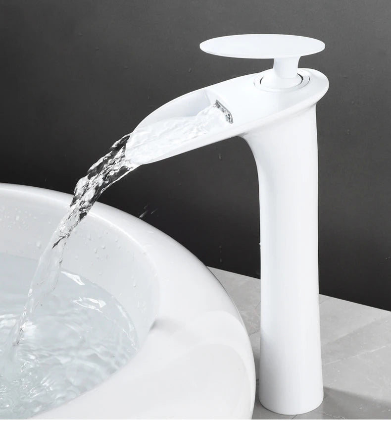 Antique Brass Waterfall Bathroom Faucet – Single Handle Basin Mixer Tap