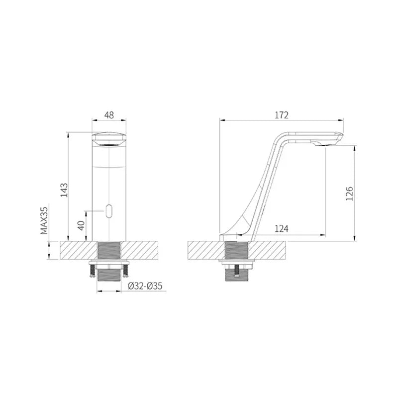 Gun Gray Automatic Sensor Bathroom Basin Faucet Cold Water Tap